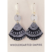 Load image into Gallery viewer, Black & Silver - Big Geometric Earrings