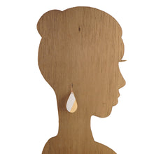 Load image into Gallery viewer, White & Copper - Big Teardrop Earrings