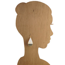 Load image into Gallery viewer, White, Black & Gold - Big Teardrop Earrings