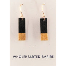 Load image into Gallery viewer, Black & Copper - Small Rectangle Earrings