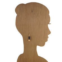 Load image into Gallery viewer, Black & Copper - Small Rectangle Earrings
