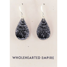 Load image into Gallery viewer, Black & Silver - Small Teardrop Earrings