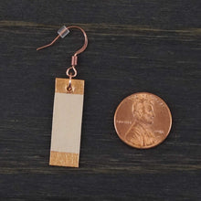 Load image into Gallery viewer, Feisty - Beige &amp; Copper - Lightweight Rectangle Earrings
