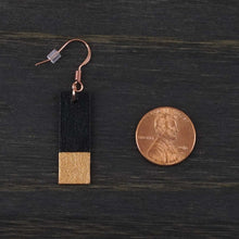 Load image into Gallery viewer, Feisty - Black &amp; Copper - Lightweight Rectangle Earrings
