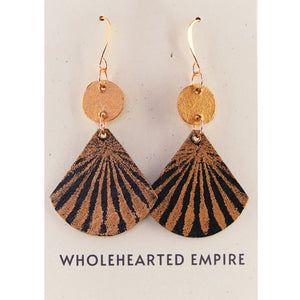 Black & Copper - Big Geometric Earrings