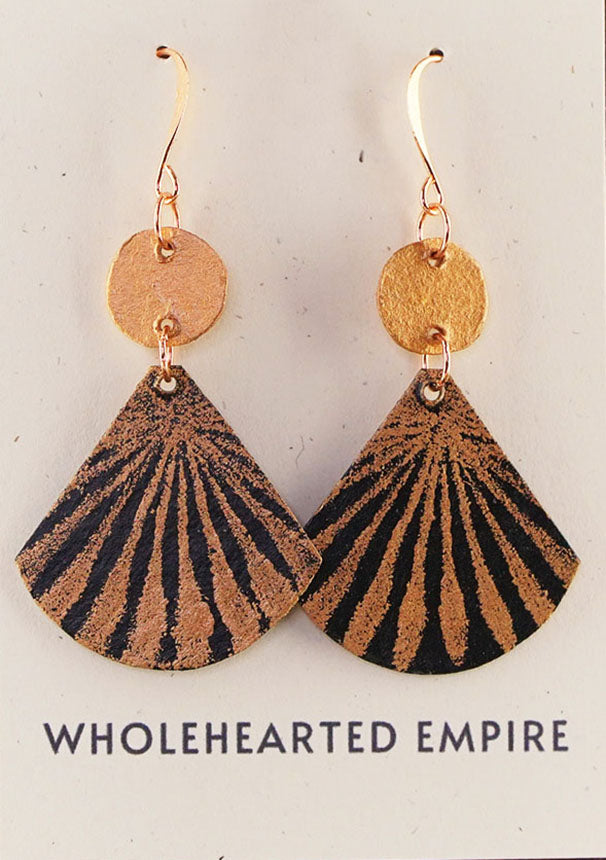 Black & Copper - Big Geometric Earrings