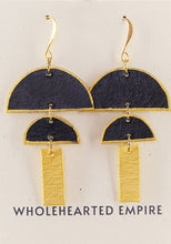 Load image into Gallery viewer, Black &amp; Gold - Big Geometric Earrings
