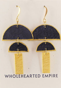 Black & Gold - Big Geometric Earrings