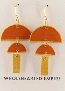 Terracotta & Gold - Big Geometric Earrings