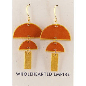 Terracotta & Gold - Big Geometric Earrings