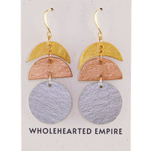 Load image into Gallery viewer, Mixed Metal - Moon Phase Earrings
