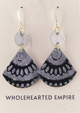 Load image into Gallery viewer, Black &amp; Silver - Big Geometric Earrings
