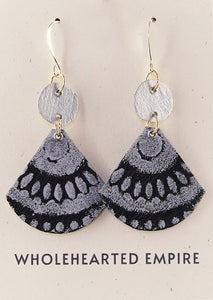 Black & Silver - Big Geometric Earrings