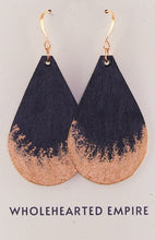 Load image into Gallery viewer, Black &amp; Copper - Big Teardrop Earrings
