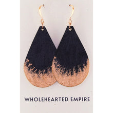 Load image into Gallery viewer, Black &amp; Copper - Big Teardrop Earrings
