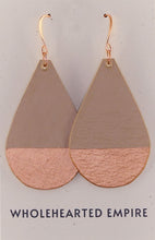 Load image into Gallery viewer, Tan &amp; Copper - Big Teardrop Earrings
