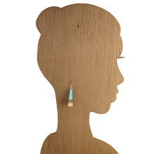 Load image into Gallery viewer, Turquoise, Black &amp; Copper - Long Geometric Earrings
