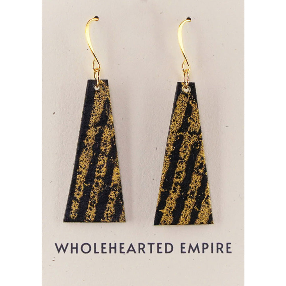 Black & Gold - Long Geometric Earrings