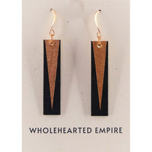 Load image into Gallery viewer, Black &amp; Copper - Long Rectangle Earrings
