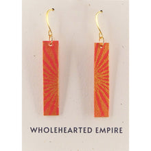 Load image into Gallery viewer, Coral &amp; Gold - Long Rectangle Earrings
