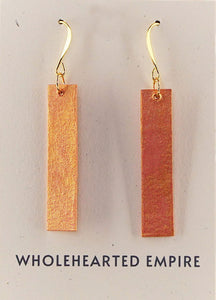 Pink & Gold - Long Rectangle Earrings