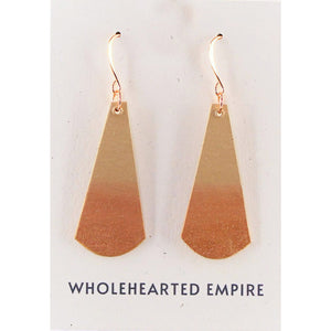 Tan & Copper Gradient - Long Teardrop Earrings