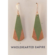 Load image into Gallery viewer, Green &amp; Copper - Long Teardrop Earrings
