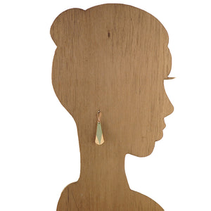 Green & Copper - Long Teardrop Earrings