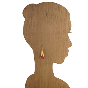 Red & Gold - Long Teardrop Earrings