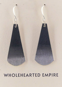 Slate & Silver Gradient - Long Teardrop Earrings