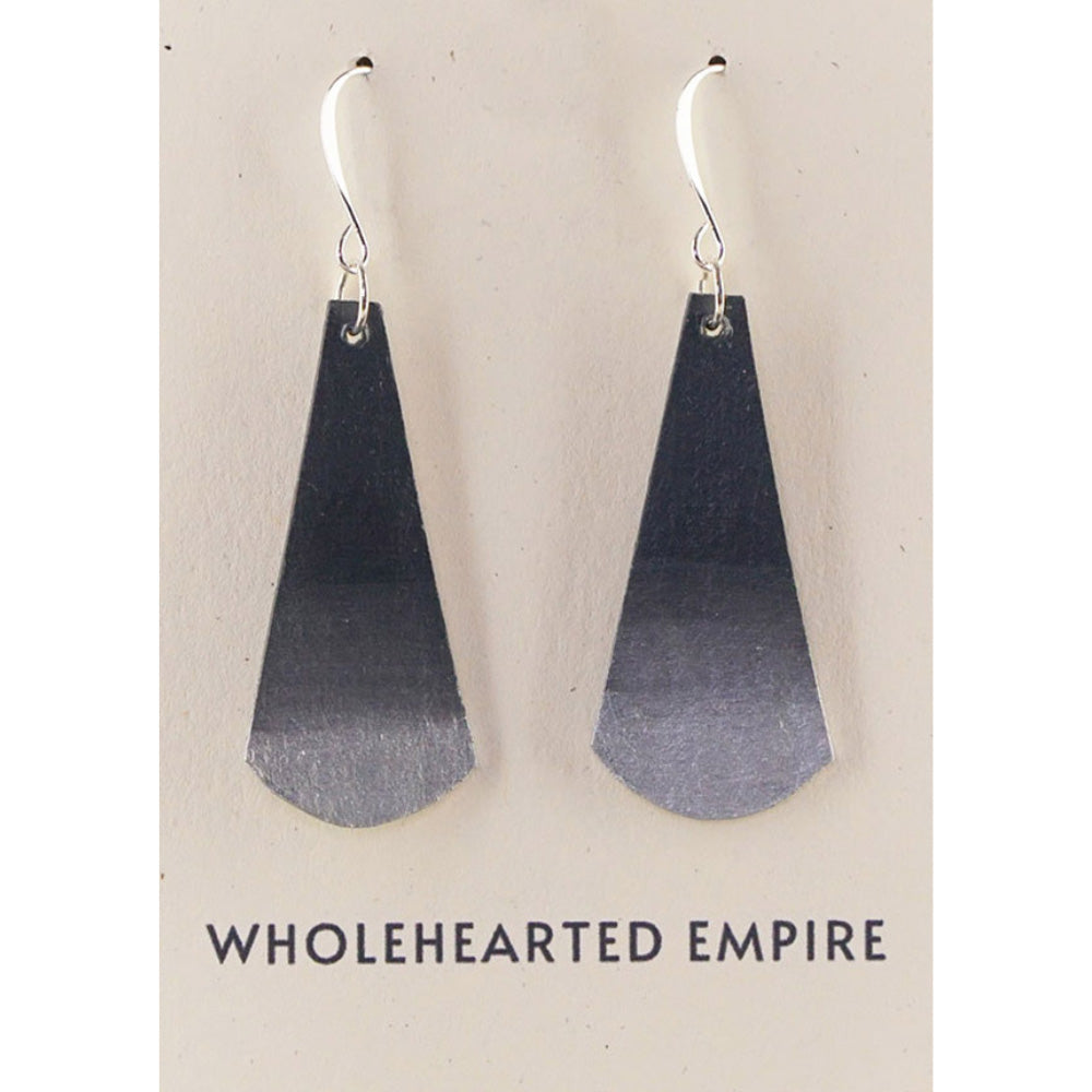 Slate & Silver Gradient - Long Teardrop Earrings