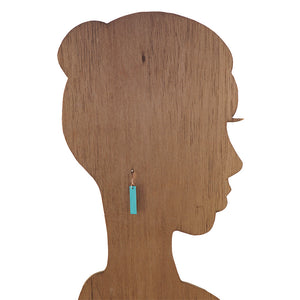 Turquoise - Minimalist Rectangle Earrings