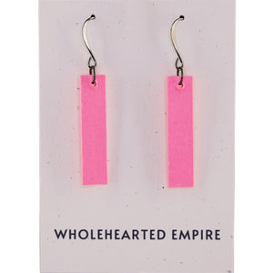 Hot Pink - Minimalist Rectangle Earrings