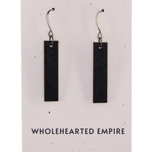 Black - Minimalist Rectangle Earrings