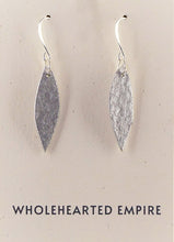 Load image into Gallery viewer, Silver Hammered Finish - Small Leaf Earrings
