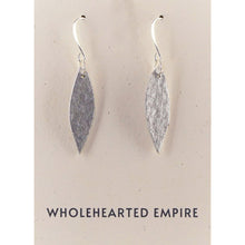 Load image into Gallery viewer, Silver Hammered Finish - Small Leaf Earrings
