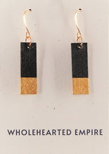 Load image into Gallery viewer, Black &amp; Copper - Small Rectangle Earrings
