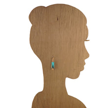 Load image into Gallery viewer, Turquoise, Black &amp; Copper - Small Rectangle Earrings
