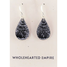 Load image into Gallery viewer, Black &amp; Silver - Small Teardrop Earrings
