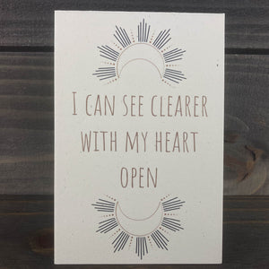 Open Heart - Recycled Paper Card - 4x6