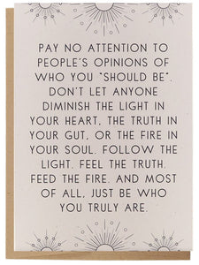 Be You - Recycled Paper Card