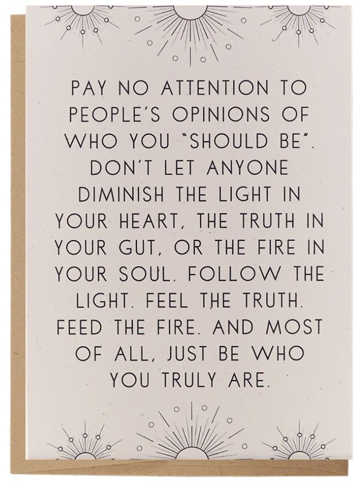 Be You - Recycled Paper Card