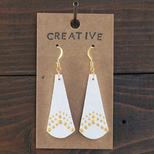 Load image into Gallery viewer, Creative - White &amp; Gold - Lightweight Teardrop Earrings
