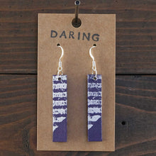 Load image into Gallery viewer, Daring - Eggplant Purple &amp; Silver - Lightweight Rectangle Earrings
