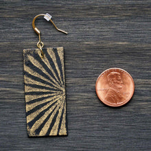 Load image into Gallery viewer, Dreamer - Black &amp; Gold - Lightweight Rectangle Earrings
