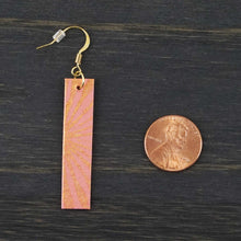 Load image into Gallery viewer, Daring - Coral &amp; Gold - Lightweight Rectangle Earrings
