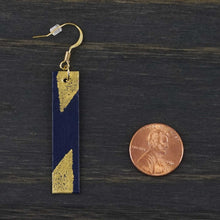 Load image into Gallery viewer, Daring - Navy &amp; Gold - Lightweight Rectangle Earrings
