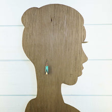 Load image into Gallery viewer, Feisty - Turquoise, Black &amp; Copper - Lightweight Rectangle Earrings

