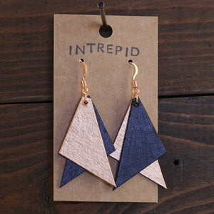 Intrepid - Black & Copper - Lightweight Triangle Earrings