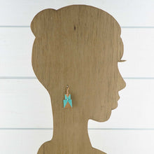 Load image into Gallery viewer, Joyful - Turquoise &amp; Copper - Lightweight Square Earrings
